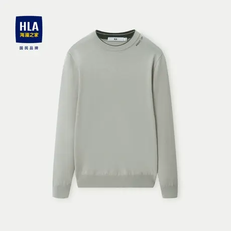 【纯羊毛】HLA/海澜之家长袖针织衫23秋季新款圆领可机洗羊毛衫男商品大图
