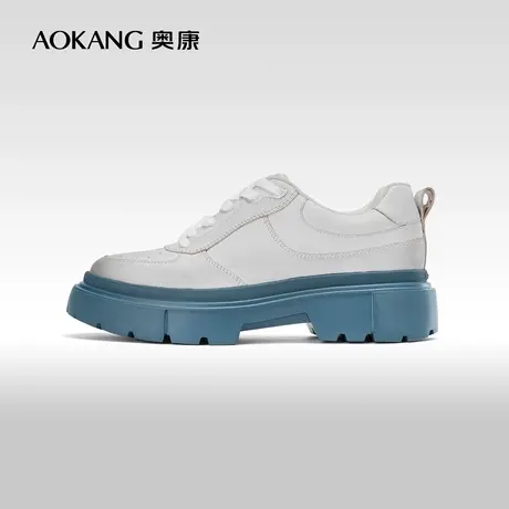 【运动皮鞋】奥康男女鞋情侣款春夏新款百搭真皮舒适休闲皮鞋图片