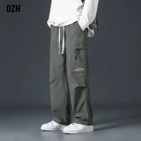 男士直筒工装裤男秋季裤子男裤2023新款美式复古伐木裤休闲裤长裤商品大图