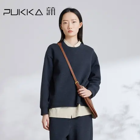 蒲PUKKA 肌理空气层棉针织微弹卫衣2023秋季新品图片