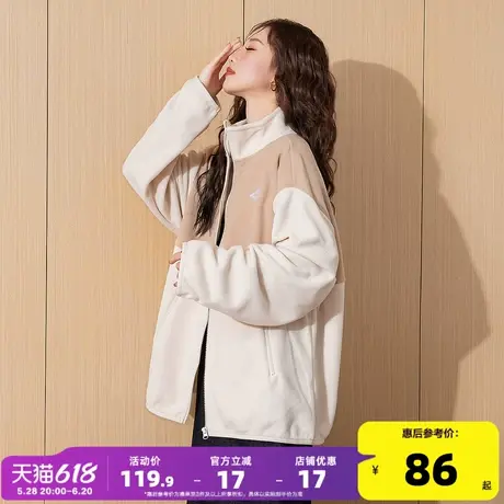 唐狮2025冬季新款女外套立领拼色摇粒绒外套保暖设计感小众百搭W5商品大图