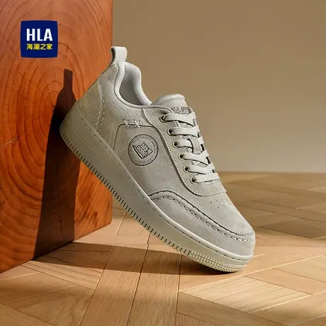 HLA/海澜之家男鞋2025新款户外防滑软底休闲百搭透气纯色板鞋男商品大图