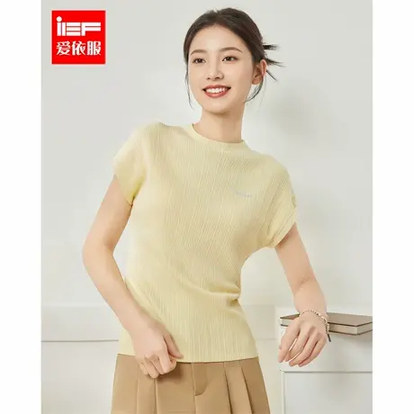 IEF/爱依服2025夏秋新款韩版简约纯色通勤气质修身百搭毛织上衣商品大图