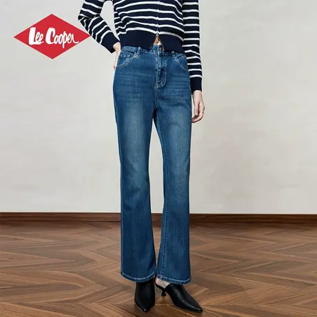Lee Cooper/李库珀 2025年秋季新款高腰复古显高显瘦喇叭牛仔裤商品大图