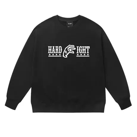 美式复古嘻哈字母圆领卫衣男潮牌街头宽松大码运动情侣套头上衣商品大图