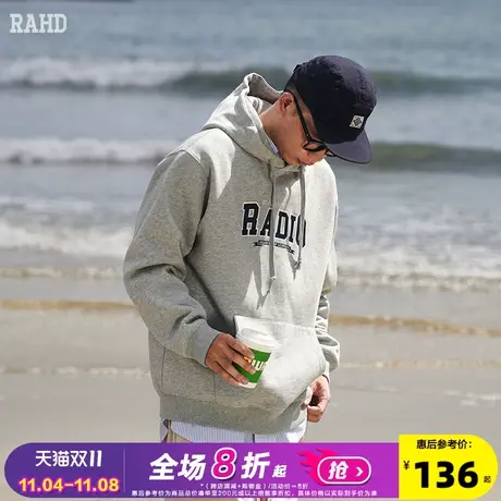 Radiohead连帽卫衣男宽松简约字母百搭青少年套头衫外套春装流行图片
