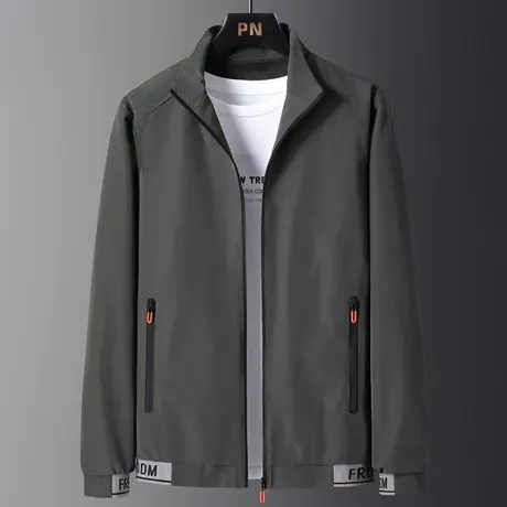 2023春秋季新款立领开衫薄款休闲褂子潮夹克男士外套春天修身茄克商品大图