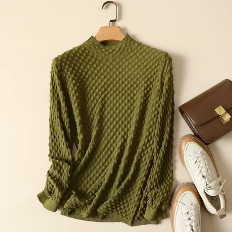 清仓！半高领毛衣套头打底衫女秋冬新款内搭爆款百搭洋气针织衫女商品大图