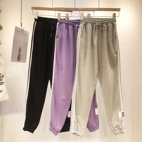 灰色运动裤灯笼工装裤女2020秋季韩国东大门休闲裤子健身跑步大码商品大图