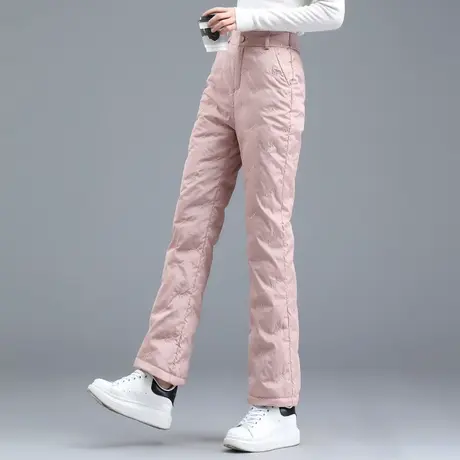 微喇羽绒裤女式冬季防风加厚裤子2023新款外穿小个子保暖休闲棉裤图片