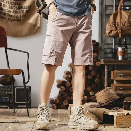 Modi Nick/摩帝尼克复古透气百搭中性风短裤男裤子男士直筒休闲商品大图