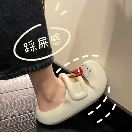 可爱卡通洞洞鞋女外穿2023年夏季新款厚底松糕踩屎感拖鞋沙滩凉鞋商品大图