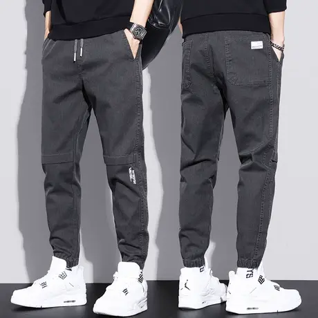 男裤子男装秋季2023新款夏季春秋款九分工装裤男士束脚宽松休闲裤商品大图