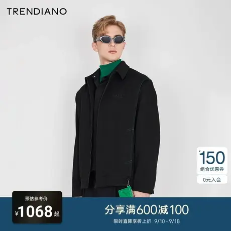 TRENDIANO官方2023新款春季翻领宽松外套男款个性商品大图