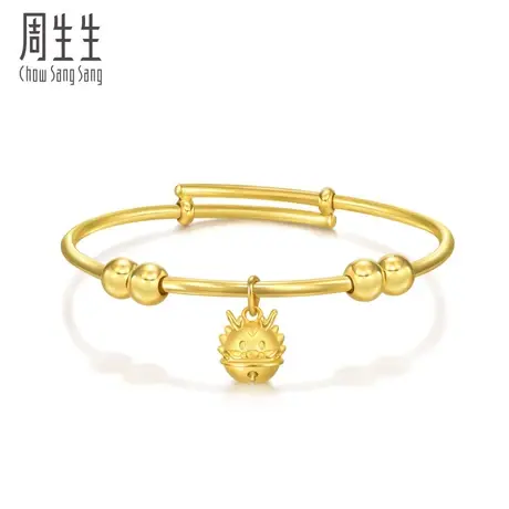 周生生黄金足金生生有礼生肖龙铃铛小手镯94345K图片