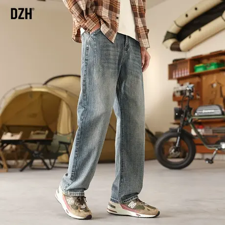 男士复古做旧牛仔裤男春秋美式高街休闲裤子2024年新款老爹裤潮牌商品大图