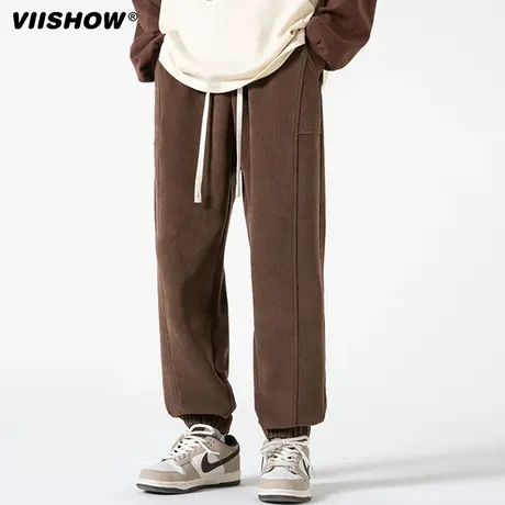 VIISHOW灯芯绒裤子男士港风束腿休闲长裤春秋季款潮牌宽松束脚裤商品大图