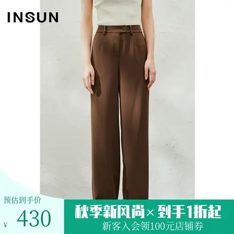 恩裳2023年夏款新款经典利落休闲裤气质简约气场阔腿裤女图片