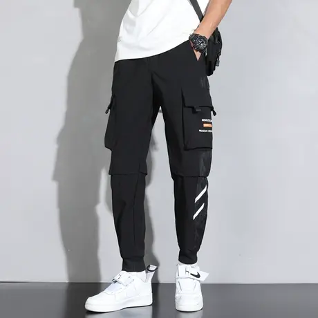 薄款工装裤男潮牌宽松2023夏季学生百搭潮流休闲裤韩版九分束脚裤商品大图