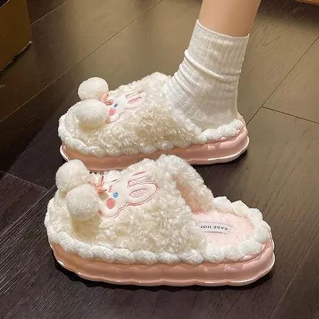 棉拖鞋女学生宿舍冬季可爱少女心室内家居家用保暖防滑棉拖鞋女冬商品大图