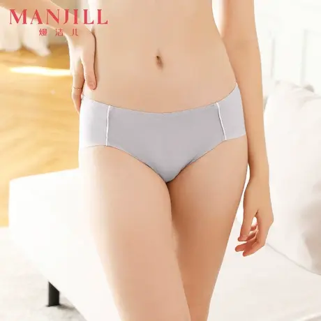 熳洁儿无痕内裤女夏季薄款透气舒适高弹三角裤裆部纯棉中腰短裤商品大图