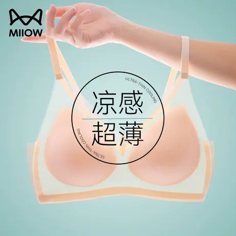 猫人美背内衣女小胸聚拢薄款夏季凉感胸罩大胸显小无钢圈无痕文胸图片