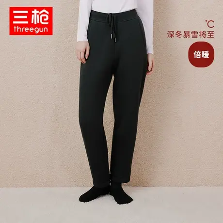 三枪家居裤女秋冬加厚羊羔绒系绳绑带休闲保暖睡裤居家长裤图片