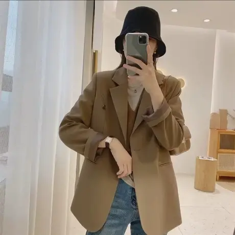 小西装外套女2023春秋新款西服上衣短款气质休闲宽松小个子高级感商品大图