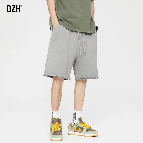 男士灰色5分短裤男夏季薄款宽松裤子美式高街2023新款中裤五分裤商品大图