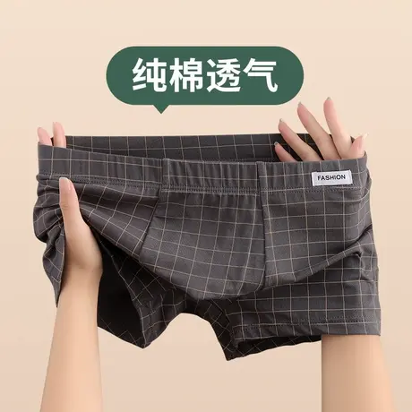 简约纯棉男士内裤男生新款运动平角裤男式男款个性透气男款四角裤商品大图