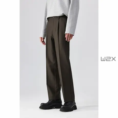 w2x春夏季新款直筒宽松休闲裤男垂坠感小西装裤高级感百搭长裤子商品大图