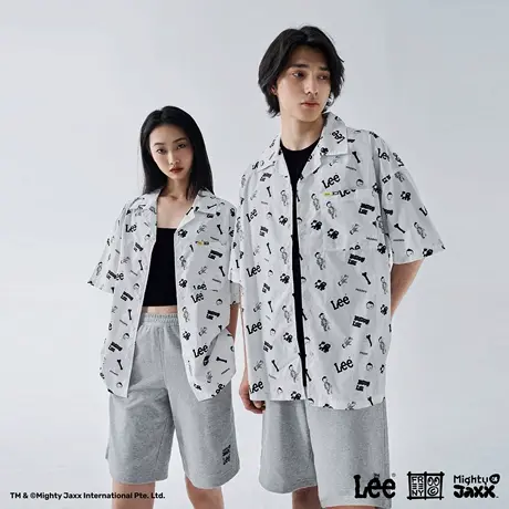 【MIGHTY JAXX联名】Lee商场同款25早秋新舒适浅花灰男女同款短裤商品大图
