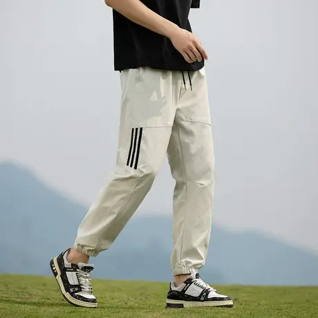 唐狮春夏季新款男休闲长裤直筒工装裤子日系宽松简约束脚裤潮流图片