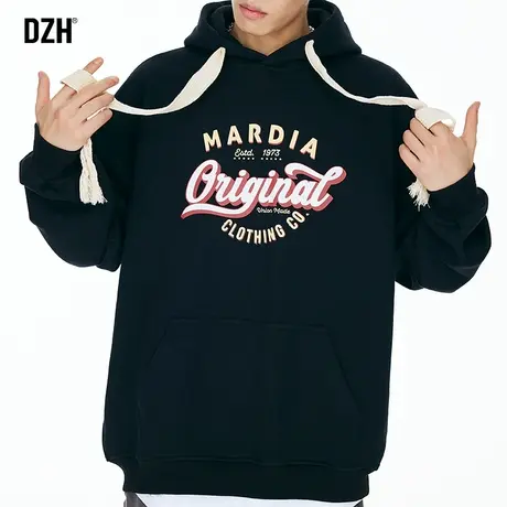 男士秋季黑色连帽卫衣外套男潮ins春秋款潮牌男装2023年新款爆款图片