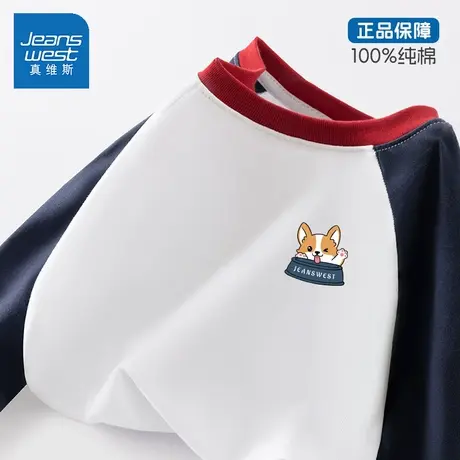 真维斯男童长袖T恤春秋款2025新款小男孩纯棉上衣秋季儿童打底衫图片