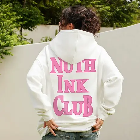 Nuthink欧美潮牌重磅420g字母连帽卫衣冬季男潮潮流宽松情侣外套商品大图