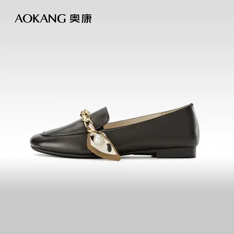 奥康女鞋 春秋季新款真皮舒适优雅女单鞋低跟通勤小皮鞋时尚商品大图