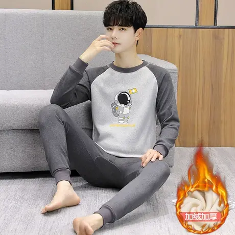 保暖内衣套装男加绒加厚青少年学生冬季秋衣秋裤初高中大童棉毛衫商品大图