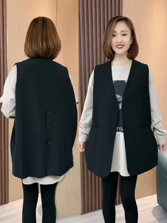 西服马甲女小西服2025秋季新款洋气显瘦潮流时尚西装马夹外套洋气商品大图