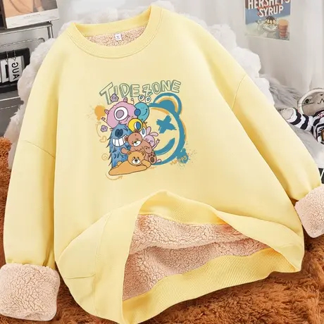 高级感超好看卫衣女羊羔绒加绒加厚冬款2023新款冬季厚款外套秋冬商品大图