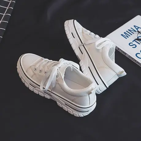 帆布鞋女2020潮鞋帆布鞋女韩版ulzzang百搭秋季复古港味布鞋板鞋商品大图