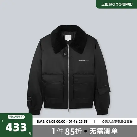 YATLAS亚锐男装2020冬季商场同款黑色短款羽绒服男潮商品大图