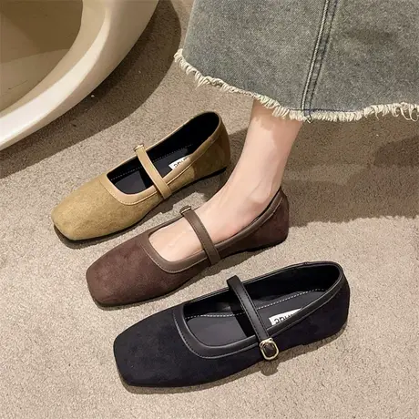 玛丽珍鞋女2024年春秋季新款复古百搭浅口单鞋方头轻便通勤奶奶鞋商品大图