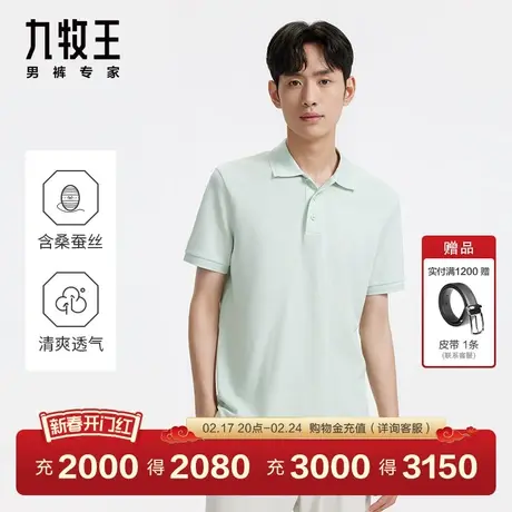 [商场同款]九牧王男装短袖T恤POLO衫24春季款透气舒适百搭上衣EN图片