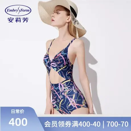 安莉芳印花三角连体泳衣女士露背性感深V度假温泉泳装ES00092商品大图