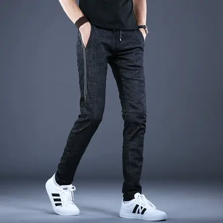 男士休闲牛仔裤男款秋款2023新款修身小脚弹力男裤子韩版百搭潮流图片