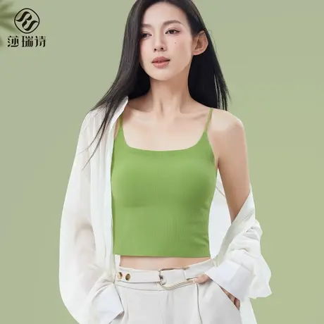 美背吊带小背心女2024春夏新款内衣带胸垫一体式文胸打底内搭抹胸商品大图