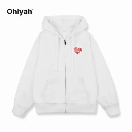 Ohlyah潮牌oversize卫衣男女同款春秋宽松潮ins复古小众拉链外套商品大图