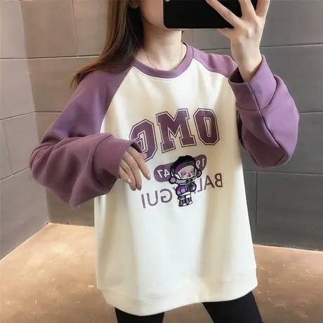 卫衣女2023新款春秋宽松中长款女士内搭超火设计感流行打底上衣服图片