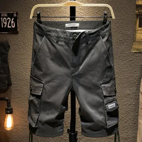 春夏新款休闲工装短裤男潮牌宽松大码裤子男韩版潮流五分男士中裤商品大图